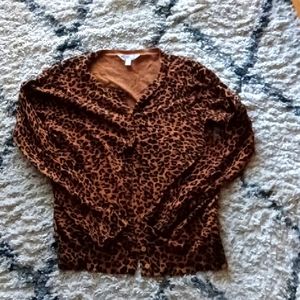 Pinup rockabilly  leopard cardigan size medium 8-10